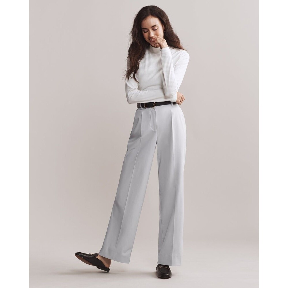 Rhone Pleated Trouser Womens Size 16 Wide Leg Pants Work Casual Gray Mist Sporty